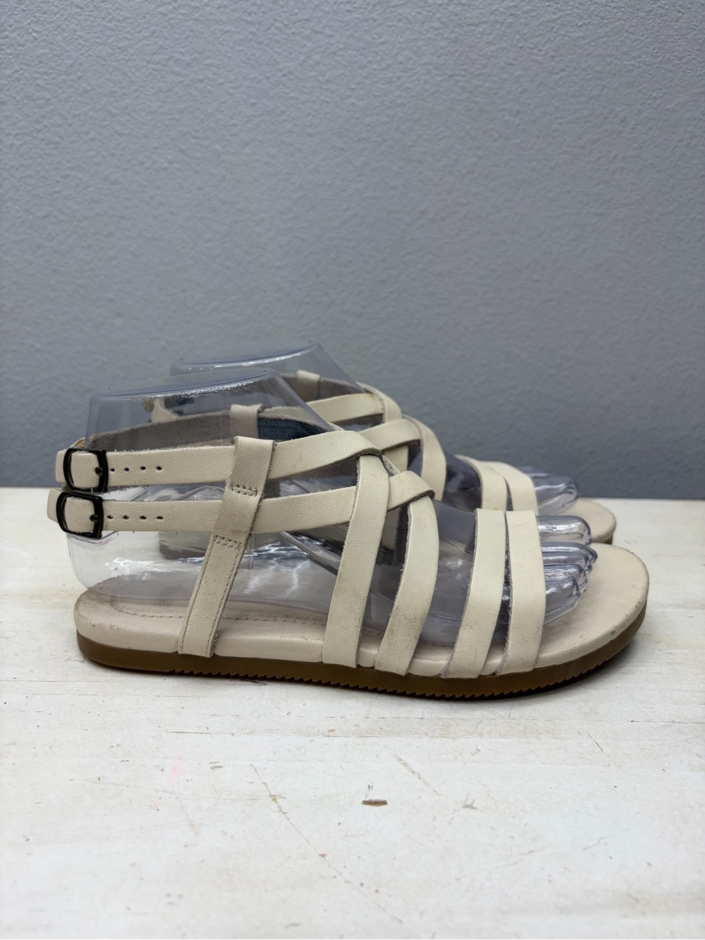 Teva Beige Leather Avalina Crossover Leather Gladiator Sandals Size 6 - Picture 3 of 8